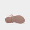 Sandales plates avec perles en cuir multicolore fille