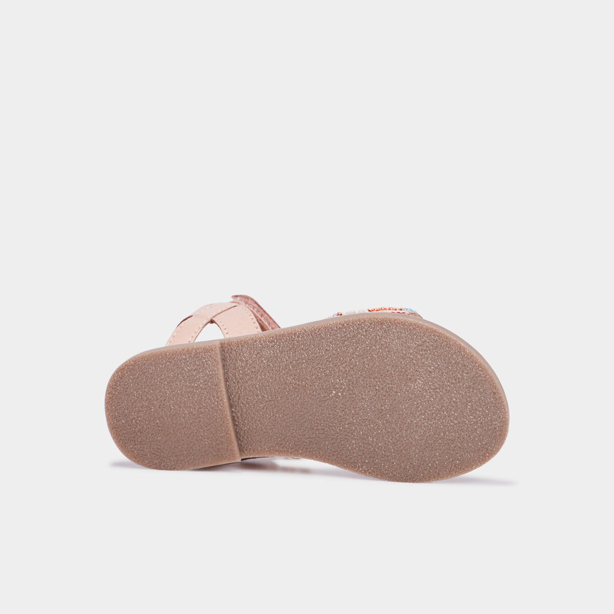 Sandales plates avec perles en cuir multicolore fille