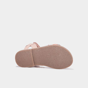 Sandales plates avec perles en cuir multicolore fille