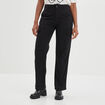 Pantalon cargo droit noir femme