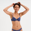 Soutien-gorge corbeille padd&eacute; dentelle bleu gris femme