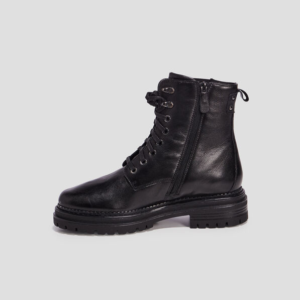 bottines a lacets en cuir noir femme Bottines à lacets en cuir noir femme
