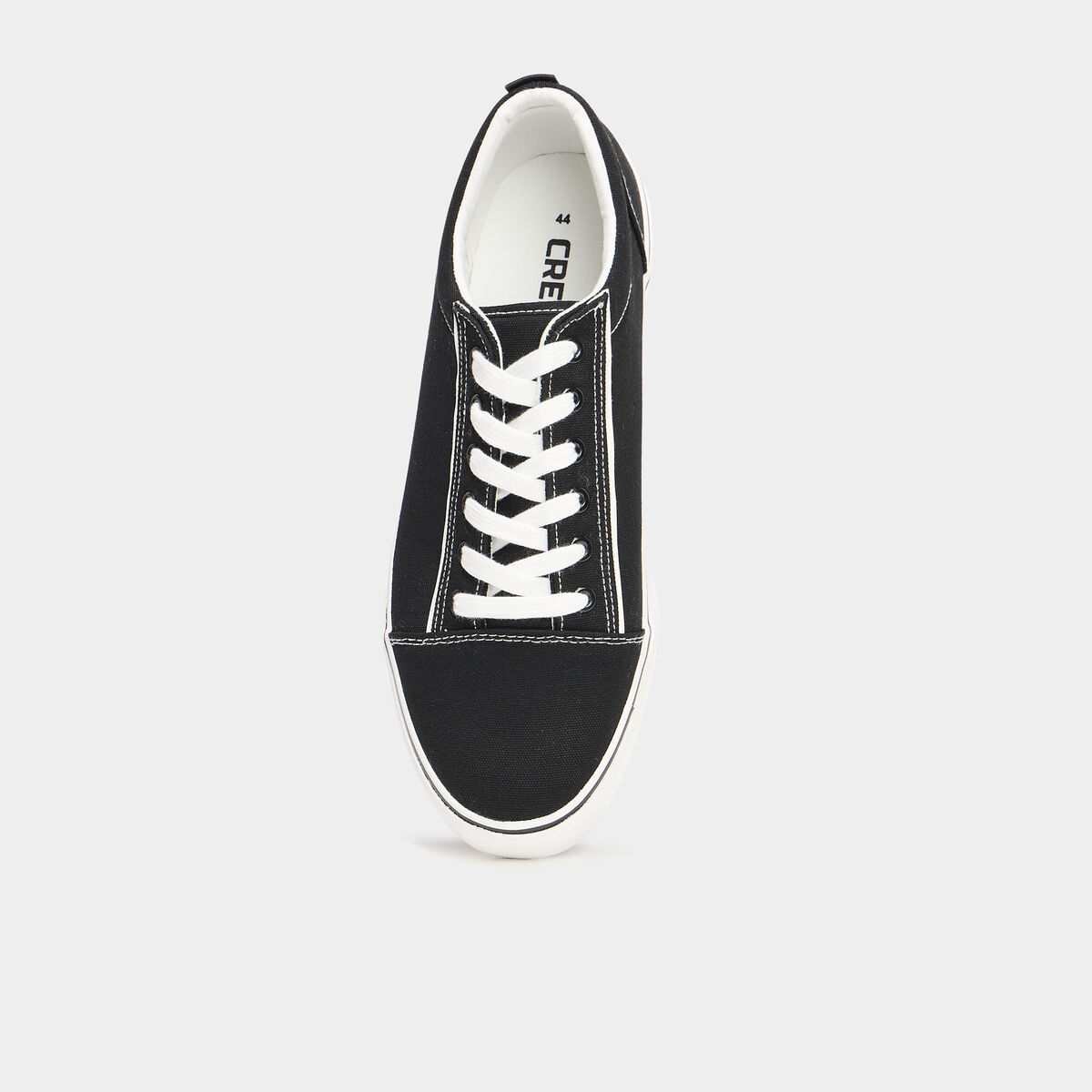 Tennis basses en toile &agrave; lacets noir homme