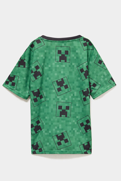 T-shirt manches courtes Minecraft vert gar&ccedil;on