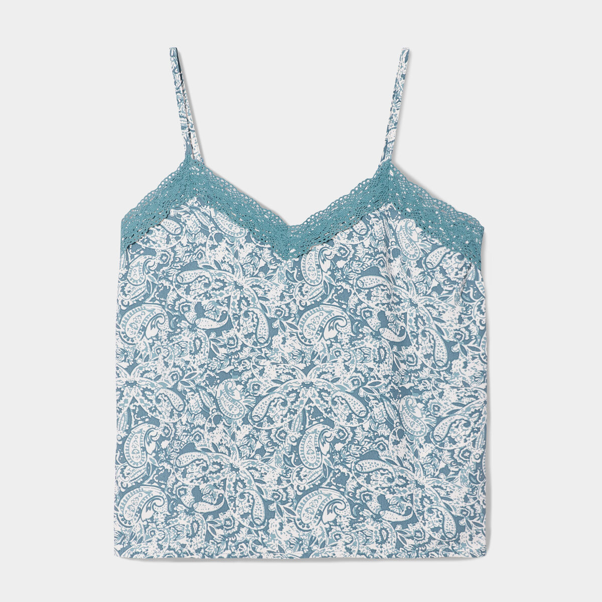 Caraco bretelles fines vert femme