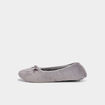 Chaussons ballerines effet polaire gris femme