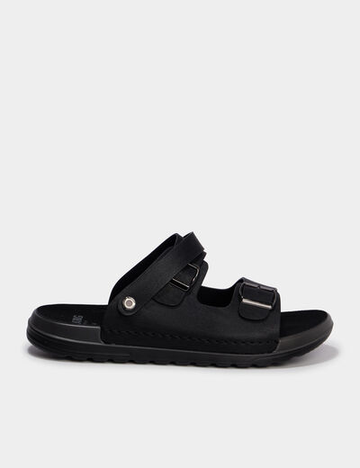 Sandales avec boucles noir homme