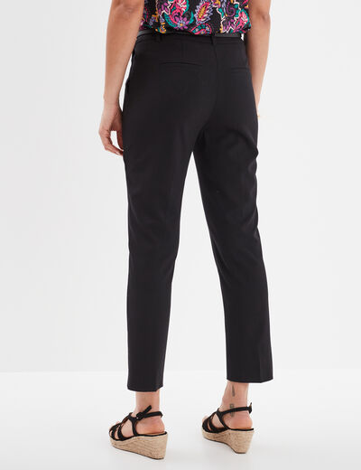 Pantalon city stretch 7/8ème noir femme