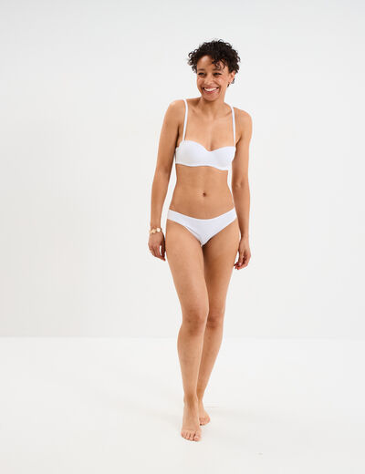 Soutien-gorge bandeau microfibre blanc femme