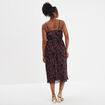 Robe midi plissée cache-coeur Mosquitos noir femme