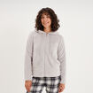 Veste de pyjama effet polaire gris clair femme