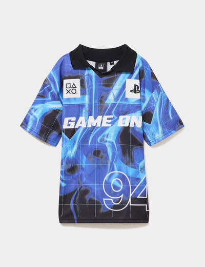T-shirt col polo Playstation bleu gar&ccedil;on