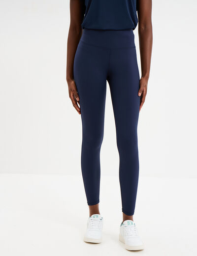 Legging de sport gainant taille haute bleu marine femme