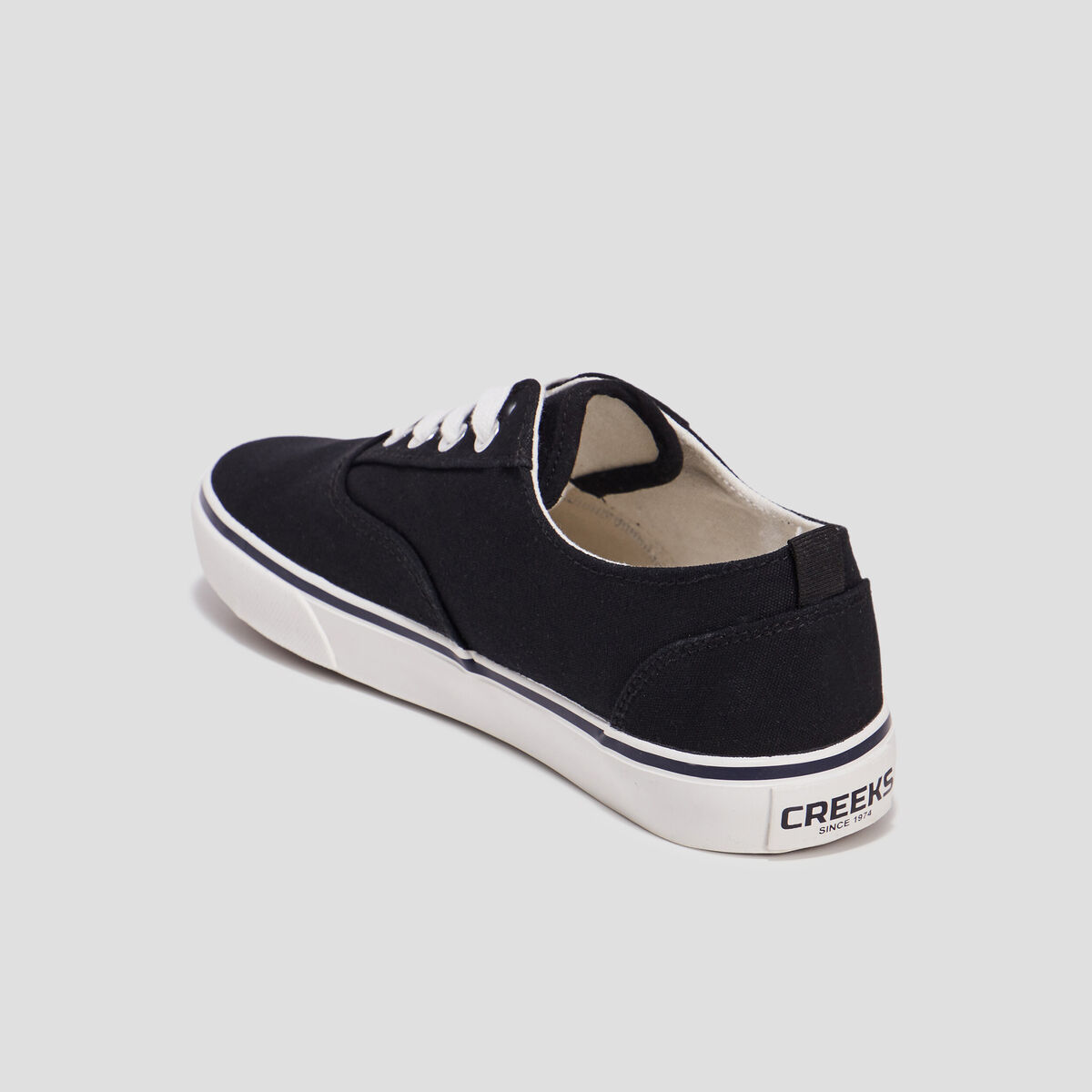 Tennis en toile à lacets Creeks noir femme