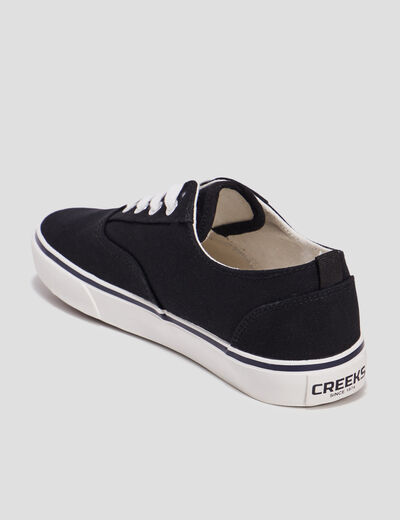 Tennis en toile à lacets Creeks noir femme