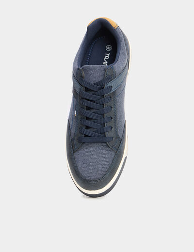 Tennis toile à lacets bleu homme