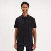 Chemise droite manches courtes noir homme