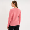 Pull col rond manches longues vieux rose femme