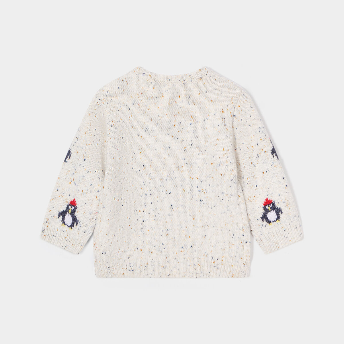 Pull col rond épaule boutonnée Creeks blanc bébé garçon