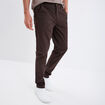 Pantalon chino droit stretch marron foncé homme