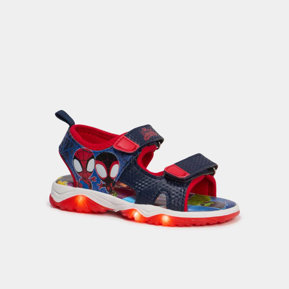 Sandales semelles lumineuses Spider-Man bleu gar&ccedil;on
