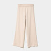 Pantalon tricot taille &eacute;lastiqu&eacute;e beige femme