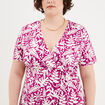 Robe portefeuille manches courtes violet femme grande taille