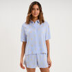 Ensemble pyjama short et chemise ecru femme