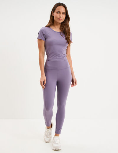 Legging de sport taille haute violet femme
