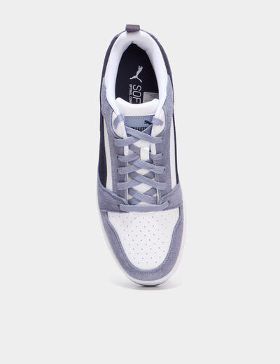 Tennis &agrave; lacets en cuir Puma Rebound V6 bleu lavande homme