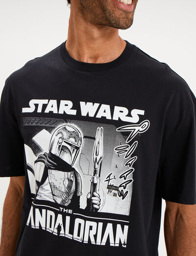 T-shirt coton Star Wars Mandalorian noir homme