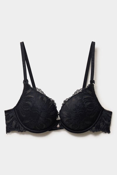 Soutien-gorge maxi push-up dentelle noir femme
