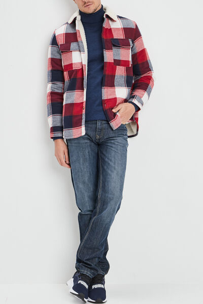 Pull avec col roulé bleu marine homme