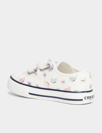 Tennis basses en toile scratchs multicolore fille