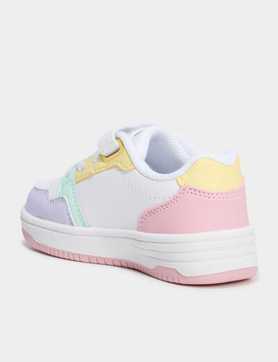 Tennis basses à scratchs multicolore fille