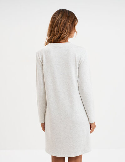 Chemise de nuit manches longues gris clair femme