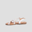 Sandales plates multibrides tressées blanc femme