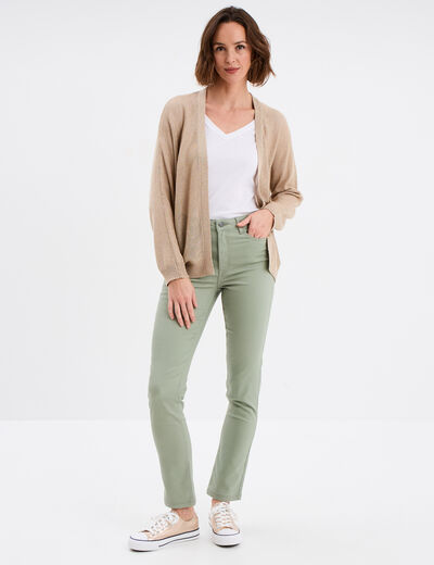 Gilet manches chauves-souris beige femme