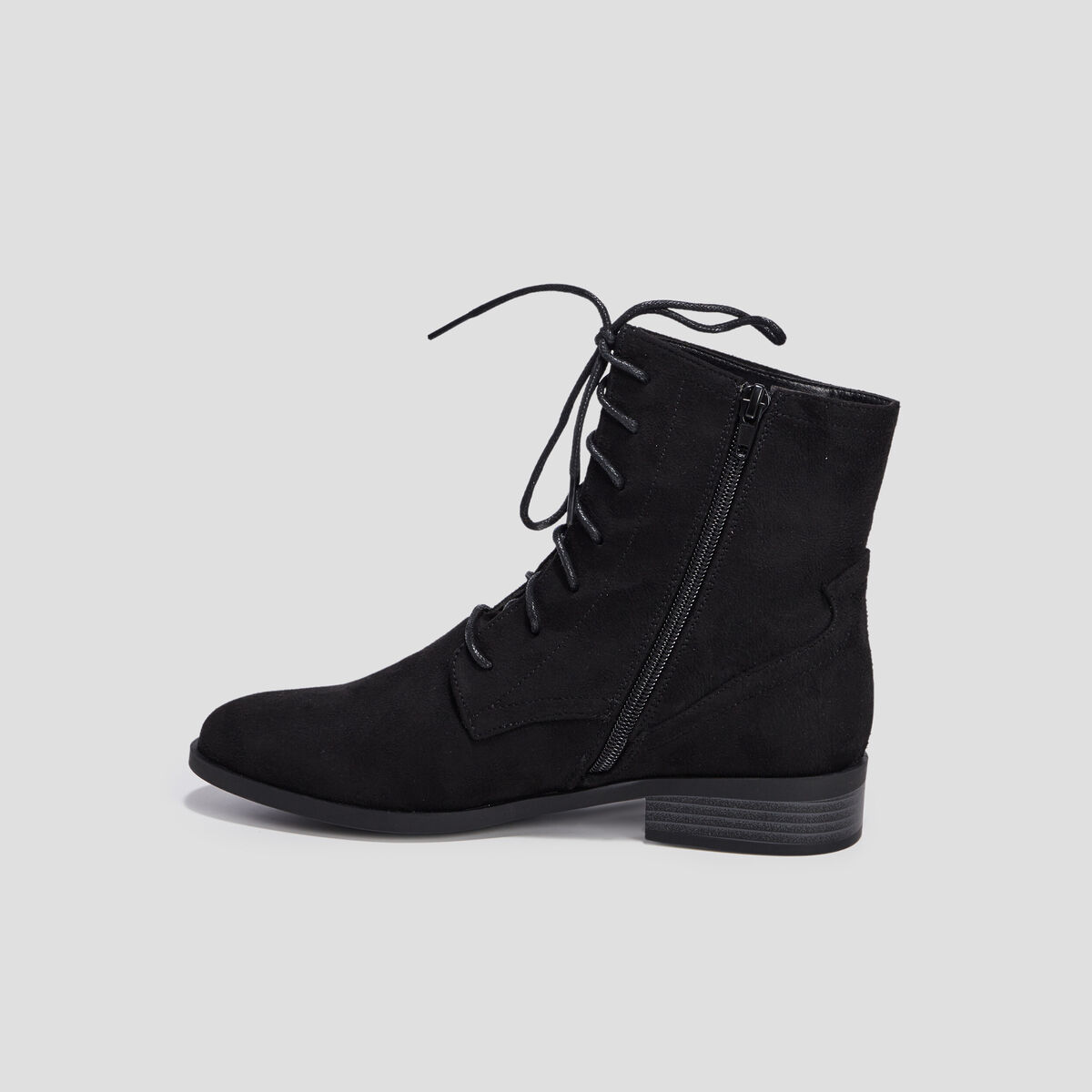 Bottines &agrave; lacets noir femme