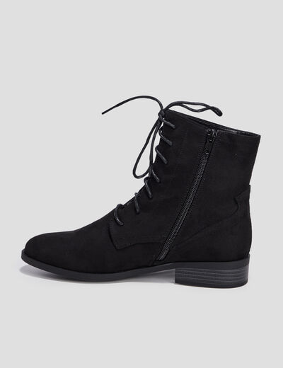 Bottines à lacets noir femme