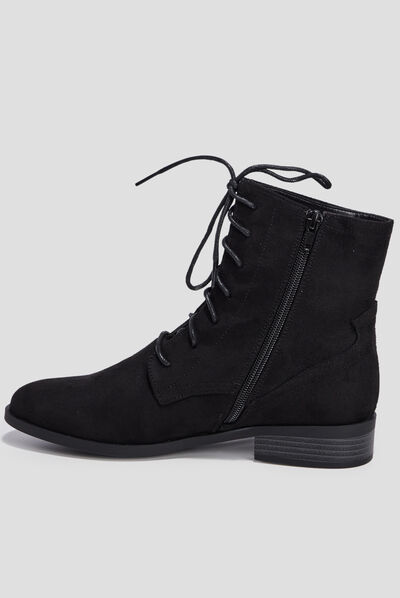 Bottines à lacets noir femme