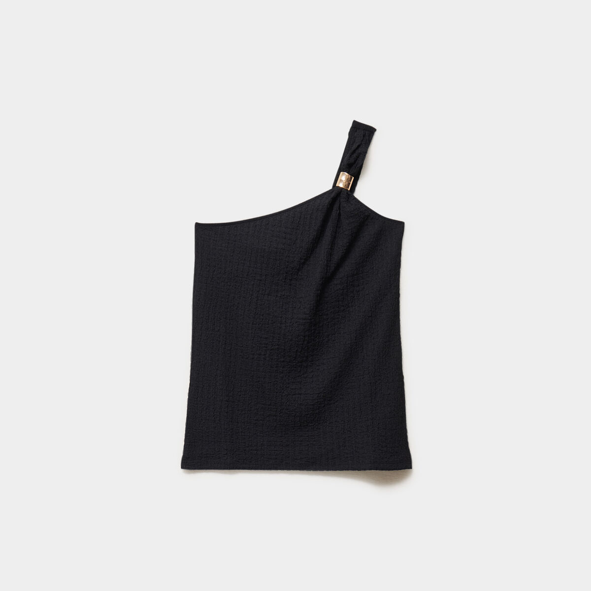 D&eacute;bardeur asym&eacute;trique avec d&eacute;tail bijou noir femme
