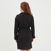 Robe col cache-coeur avec noeud noir femme