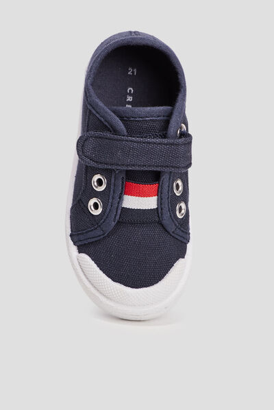 Tennis en toile bleu bébé garçon