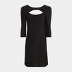 Robe de soirée droite avec ouverture noir femme