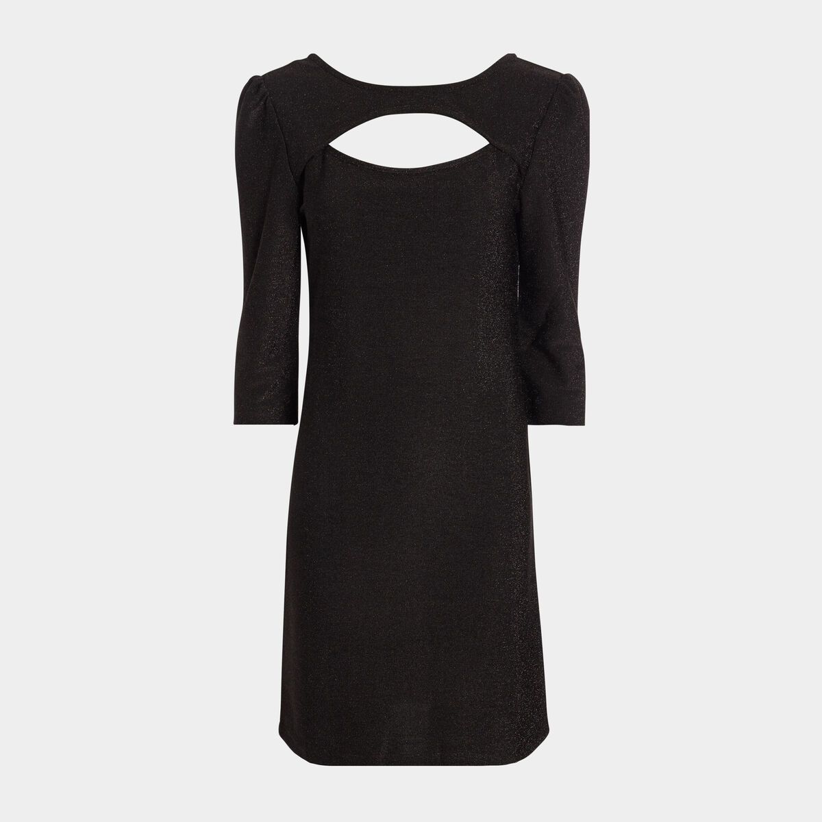 Robe de soirée droite avec ouverture noir femme