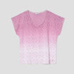 T-shirt manches courtes col en V Creeks parme femme