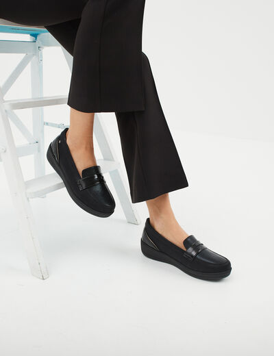 Mocassins compensés Isotoner noir femme