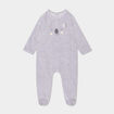 Pyjama dors-bien effet velours col rond gris clair bébé