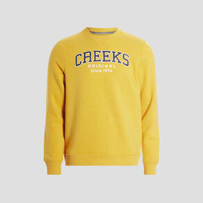 sweat a col rond creeks jaune homme Sweat à col rond Creeks jaune homme